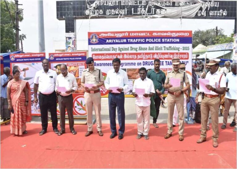 போதைப் பொருட்கள் இல்லாத தமிழ்நாடு” தீபக் சிவாச் தலைமையில் விழிப்புணர்வு பேரணி