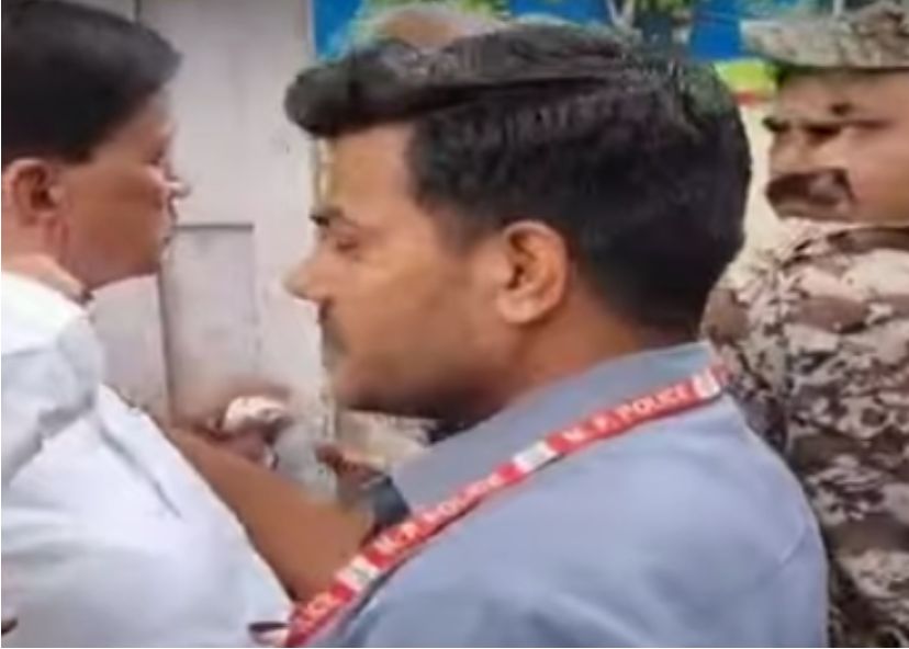 Bind BJP MLA Narendra Singh goes viral on social media after attacking District Collector sanjeev srivastava