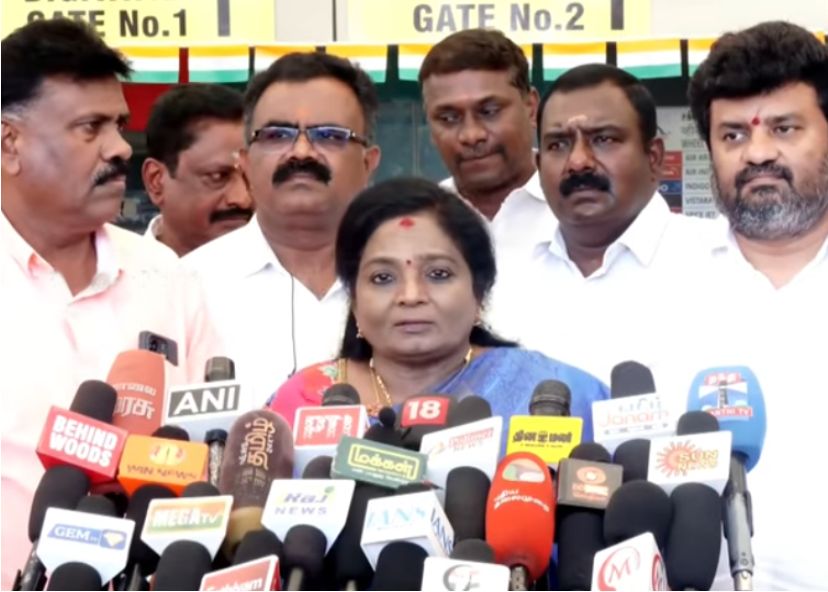 தமிழிசை சௌந்தரராஜன் முகமூடி அணிந்து சி.பி. ராதாகிருஷ்ணன் வருகிறார் என முதல்வர்