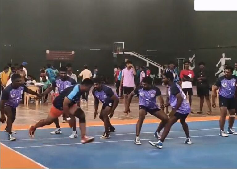 முதலமைச்சர் கோப்பைக்கான கபடி போட்டி தாராபுரம் காவல்துறை அசத்தல்!!