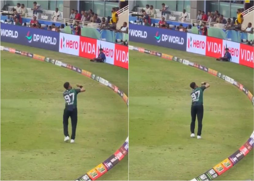 Asia cup of cricket 2025 Gesture like a fighter plane!! Harris Rauf angers Indian fans!!
