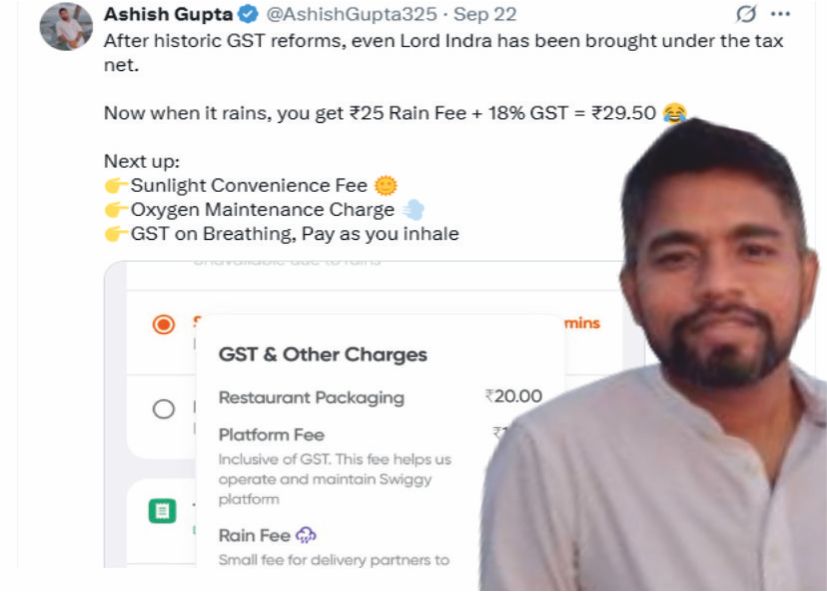 Central government has imposed tax on rain!! GST is likely to be collected to breathe!!