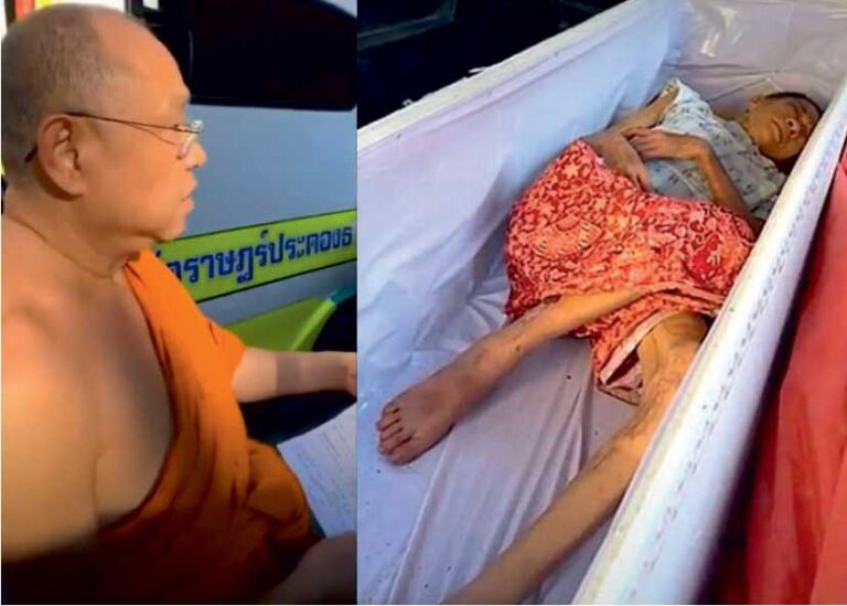 Corpse Kicks Coffin in Buddhist Temple Chonthirat