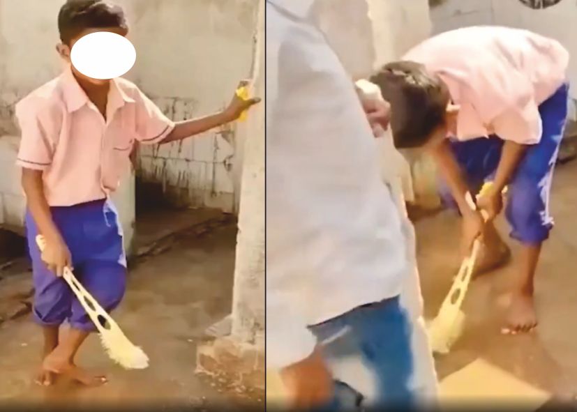அரசுப் பள்ளியில், தலித் சிறுவன் கழிவறையைச் சுத்தம் செய்யும் வீடியோ வைரல்!!
