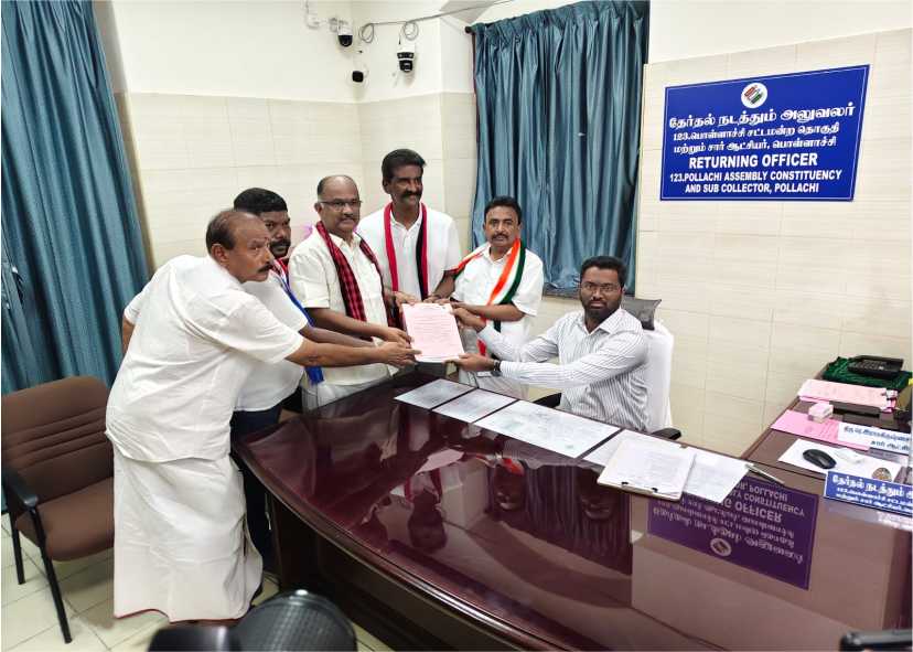 கொங்கு நாடு மக்கள் தேசிய கட்சி வேட்பாளர் கே. நித்தியானந்தன் வேட்பு மனு தாக்கல்!!