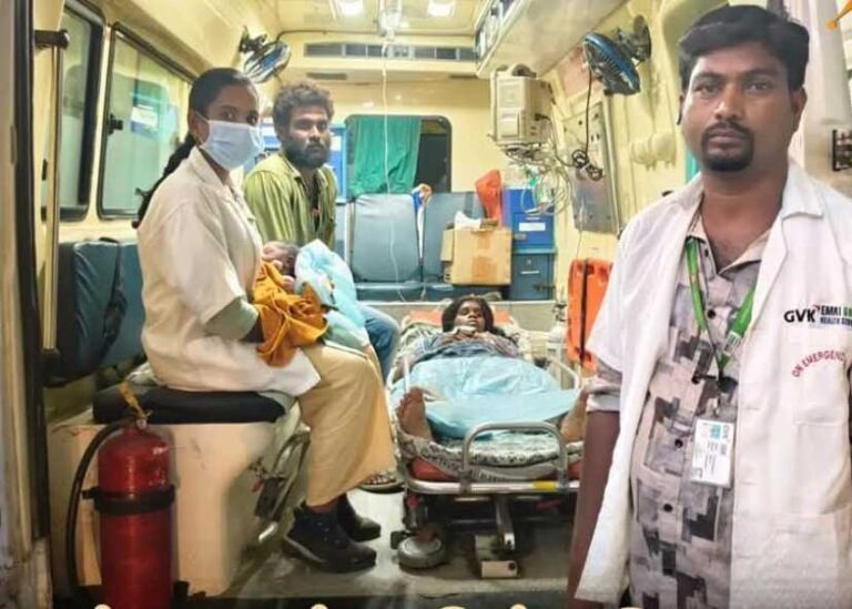 சாமர்த்தியமாக செயல்பட்ட ஆம்புலன்ஸ் பணியாளர்கள்!! 108 பிரசவம்.. தாயும் சேயும் நலம்..!!