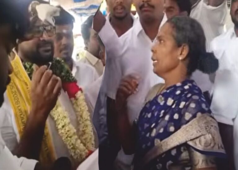 தவெக எம்எல்ஏவிடம் விரலை நீட்டி கேள்வி கேட்ட நகர செயலாளரின் தாய்!!