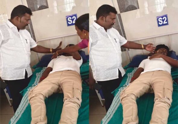 தவெக கிளை செயலாளர் மீது தாக்குதல்... கைகட்டி வேடிக்கை பார்க்கும் தவெக அரசு!!