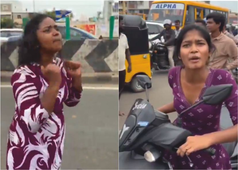 புழல் அருகே இருசக்கர வாகனத்தில் வந்த இளம்பெண்கள் போதையில் ரகளை!!