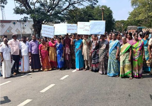 சுடுகாட்டைக் காணோம் குஞ்சிபாளையம் பொதுமக்கள் ஆர்ப்பாட்டம் !!